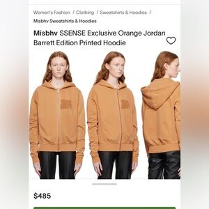 EUC Misbhv orange jordan barret edition printed hoodie